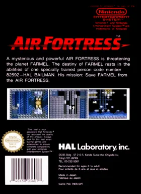 Air Fortress (Europe) box cover back